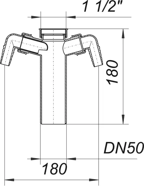 Tauchrohr 010/2, 180 mm, 1 1/2″ x DN 50