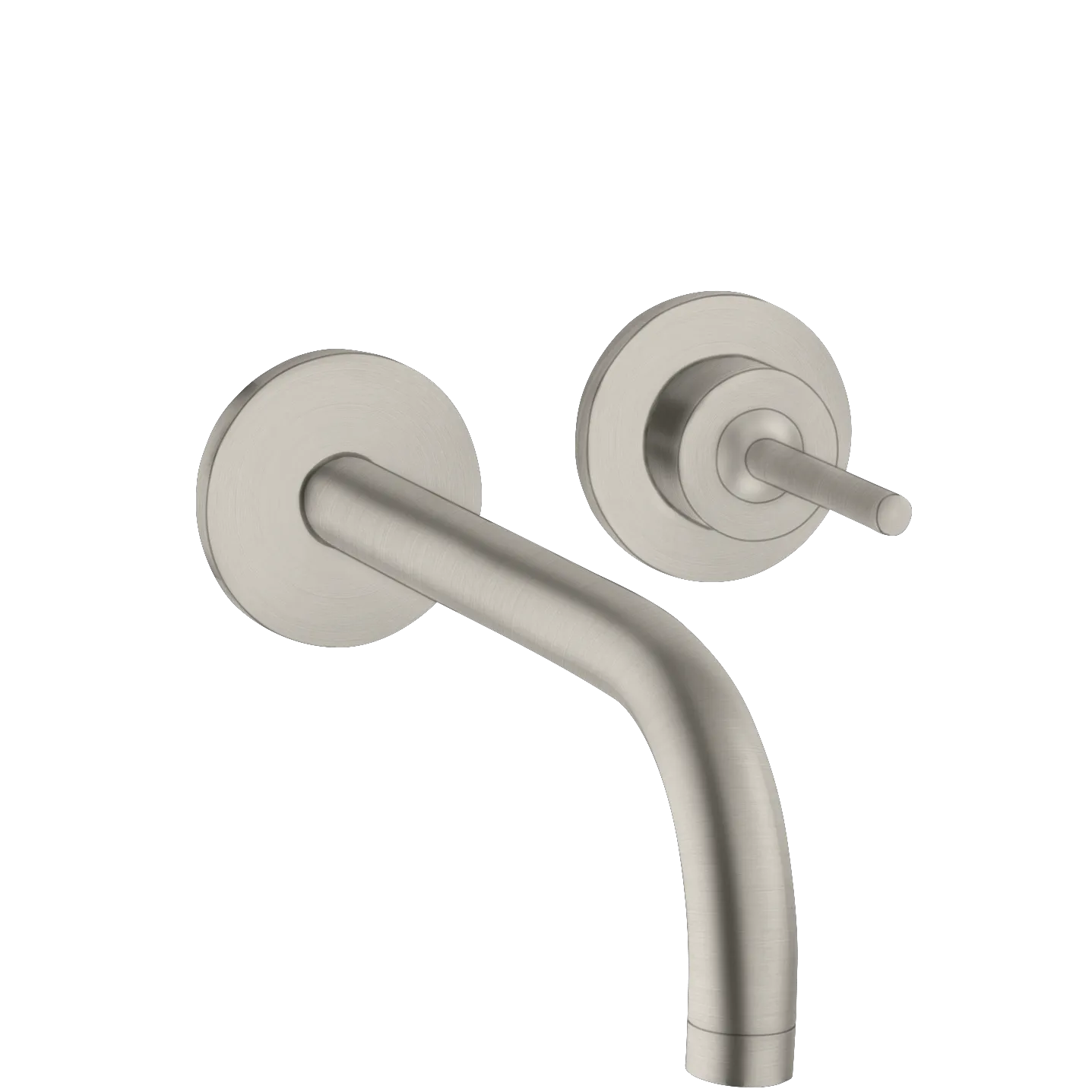 Hansgrohe AXOR Uno Einhebel-Waschtischmischer Unterputz für Wandmontage mit Auslauf 225 mm und Rosetten, Edelstahl Optic