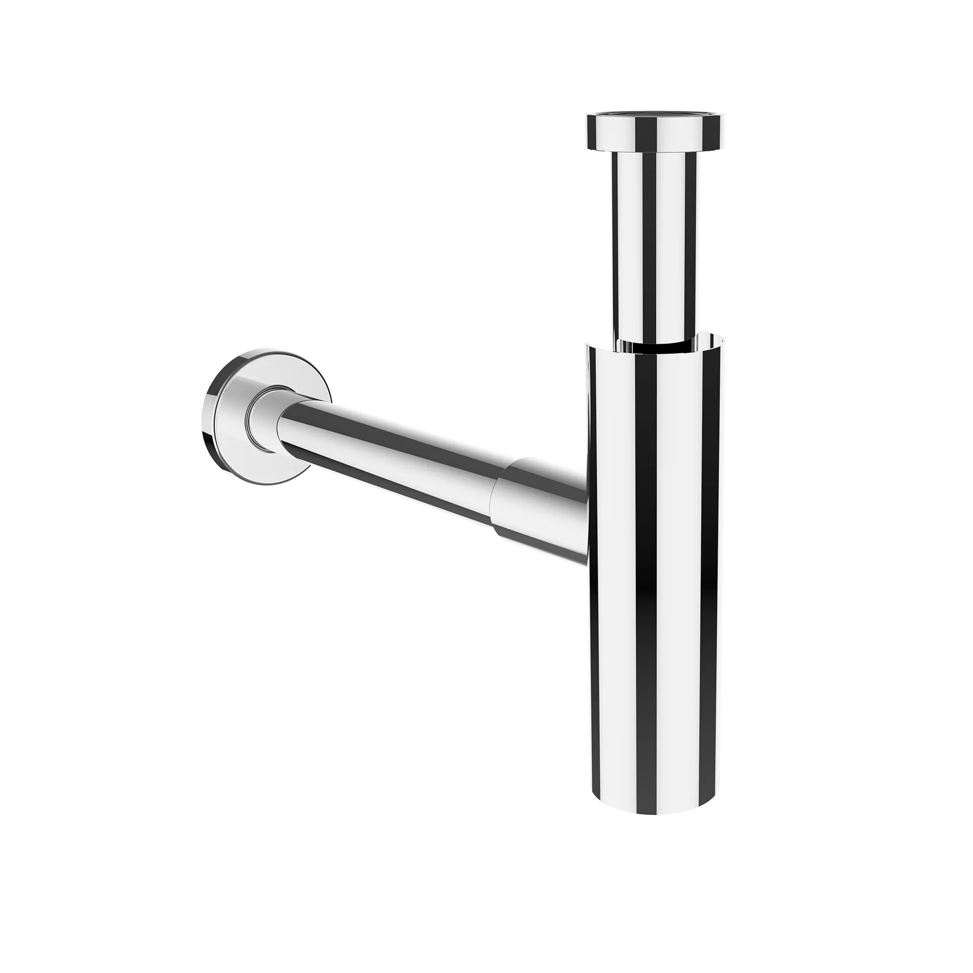 Siphon DN 32 mit verlängertem Ablaufrohr verchromt
