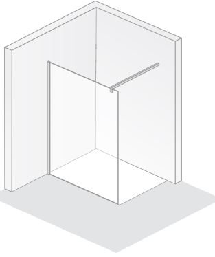 HSK Duschabtrennung Walk-In Frontelement – komplett inkl. Wandanschlussprofil „Walk In Pro“ Glas Mattierung mittig (65 cm), Profile Edelstahllook HSK Duschabtrennung Walk-In Frontelement – komplett inkl. Wandanschlussprofil „Walk In Pro“ Glas Mattierung mittig (65 cm), Profile Edelstahllook