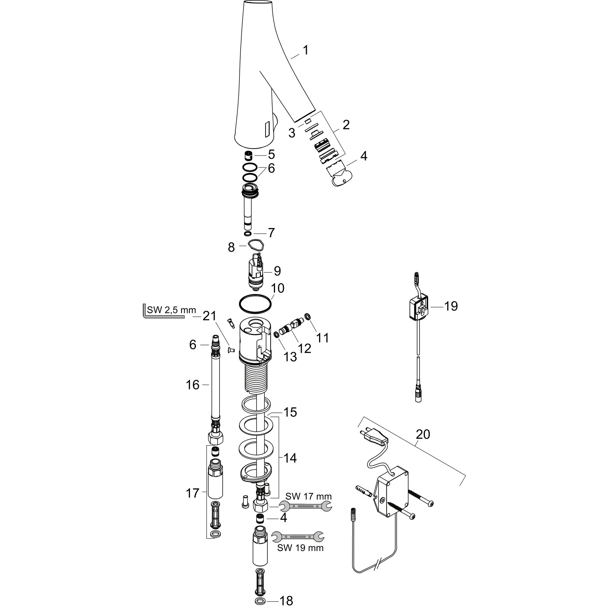 Hansgrohe AXOR Starck Organic Elektronik-Waschtischmischer Chrom Hansgrohe AXOR Starck Organic Elektronik-Waschtischmischer Chrom
