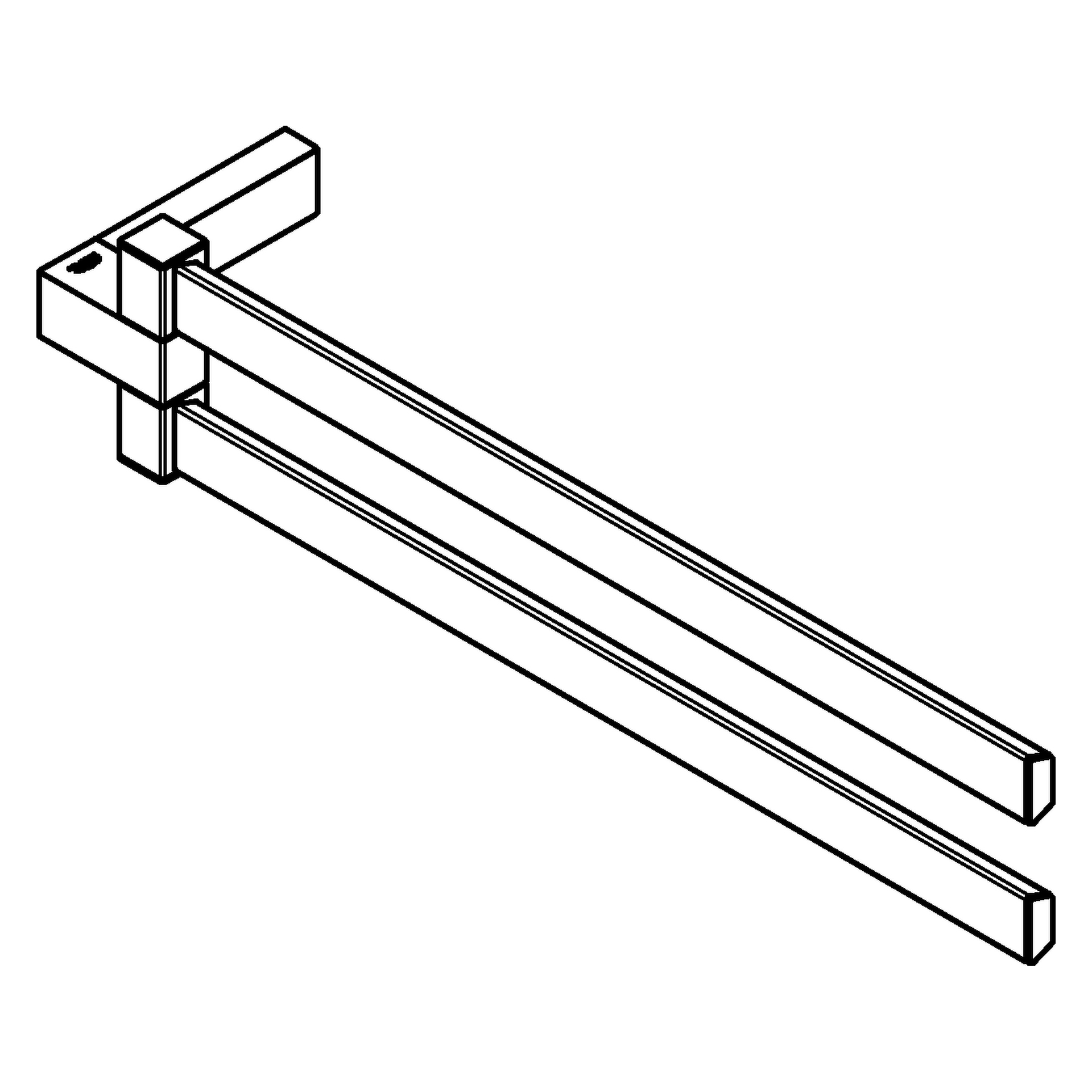 Doppel-Handtuchhalter Selection Cube 40768, 2-armig, schwenkbar, 400 mm, chrom