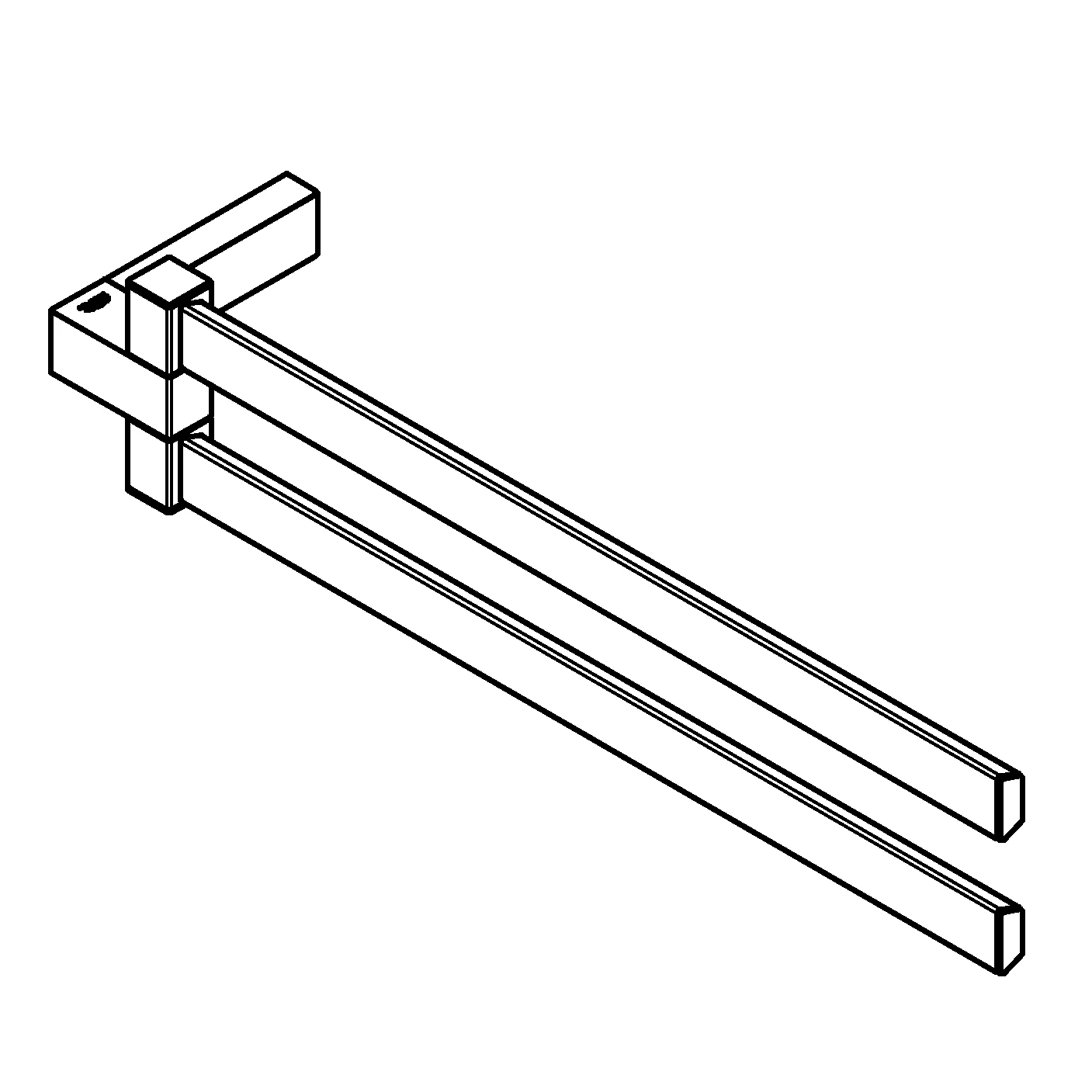 Doppel-Handtuchhalter Selection Cube 40768, 2-armig, schwenkbar, 400 mm, chrom