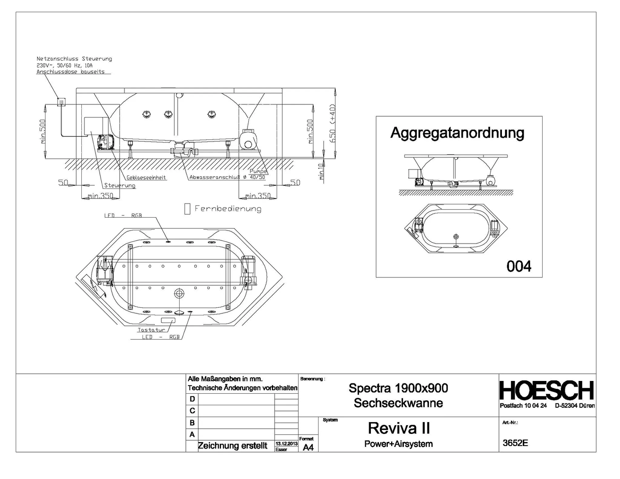Hoesch Whirlwanne „Spectra“ mit Whirlsystem „Reviva II“ sechseck 190 × 90 cm in Weiß Hoesch Whirlwanne „Spectra“ mit Whirlsystem „Reviva II“ sechseck 190 × 90 cm in Weiß