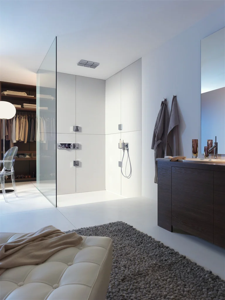 Hansgrohe AXOR ShowerSolutions Kopfbrause 350 1jet mit Brausearm, Chrom, 350 mm Brausekopfgröße, PowderRain Strahlart, 24,6 l/min Durchflussmenge bei 3 bar Hansgrohe AXOR ShowerSolutions Kopfbrause 350 1jet mit Brausearm, Chrom, 350 mm Brausekopfgröße, PowderRain Strahlart, 24,6 l/min Durchflussmenge bei 3 bar