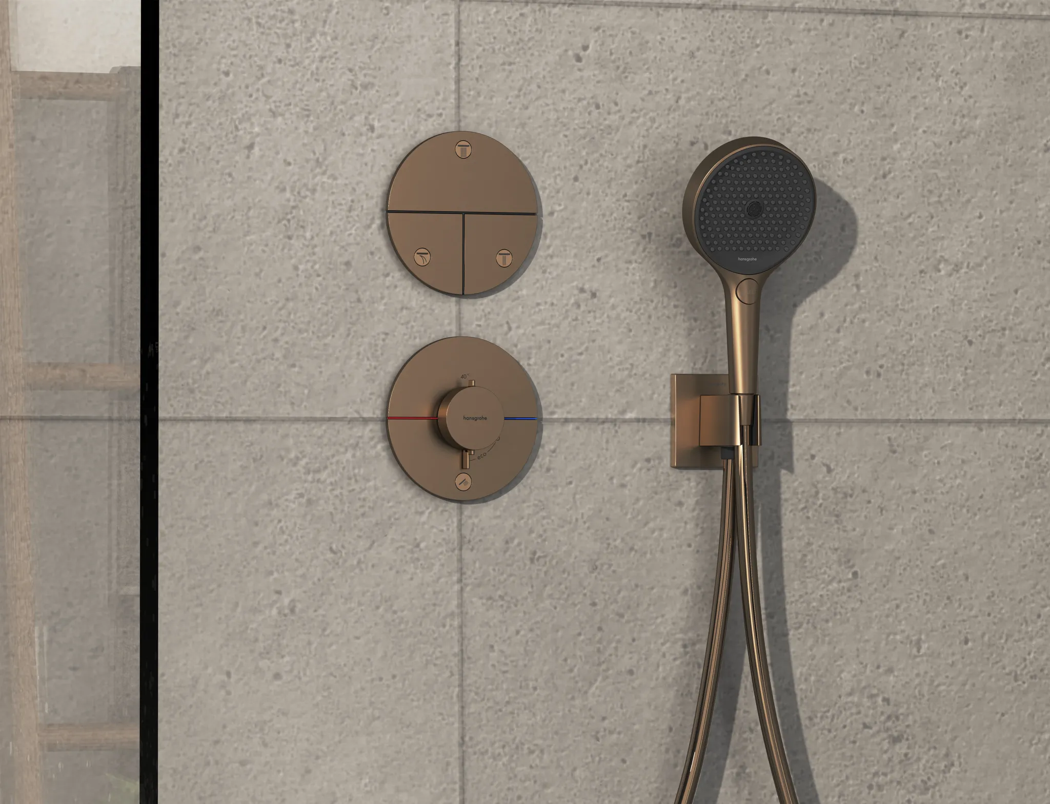 Hansgrohe ShowerSelect Comfort S Thermostat Unterputz 1V+1A Brushed Bronze Hansgrohe ShowerSelect Comfort S Thermostat Unterputz 1V+1A Brushed Bronze