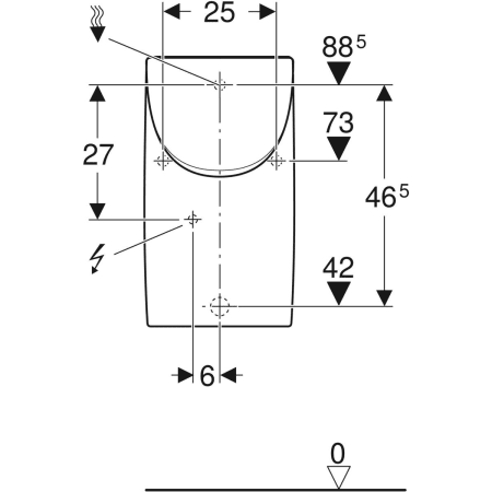 Urinal „Renova Plan“, Zulauf von hinten, Befestigung verdeckt, ohne Zielobjekt 32,5 × 58 × 30 cm in weiß alpin Urinal „Renova Plan“, Zulauf von hinten, Befestigung verdeckt, ohne Zielobjekt 32,5 × 58 × 30 cm in weiß alpin