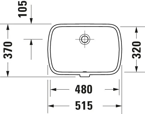 Unterbauwaschtisch geschliffen „Qatego“ 48 × 32 × 15 cm, ohne Hahnlochbohrung