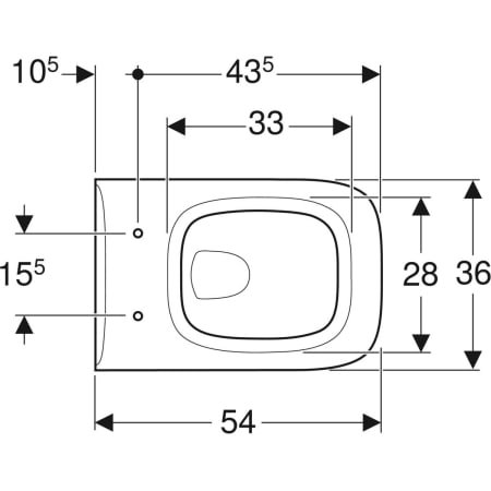 Wand-Tiefspül-WC „Renova Plan“ 36 × 54 cm 