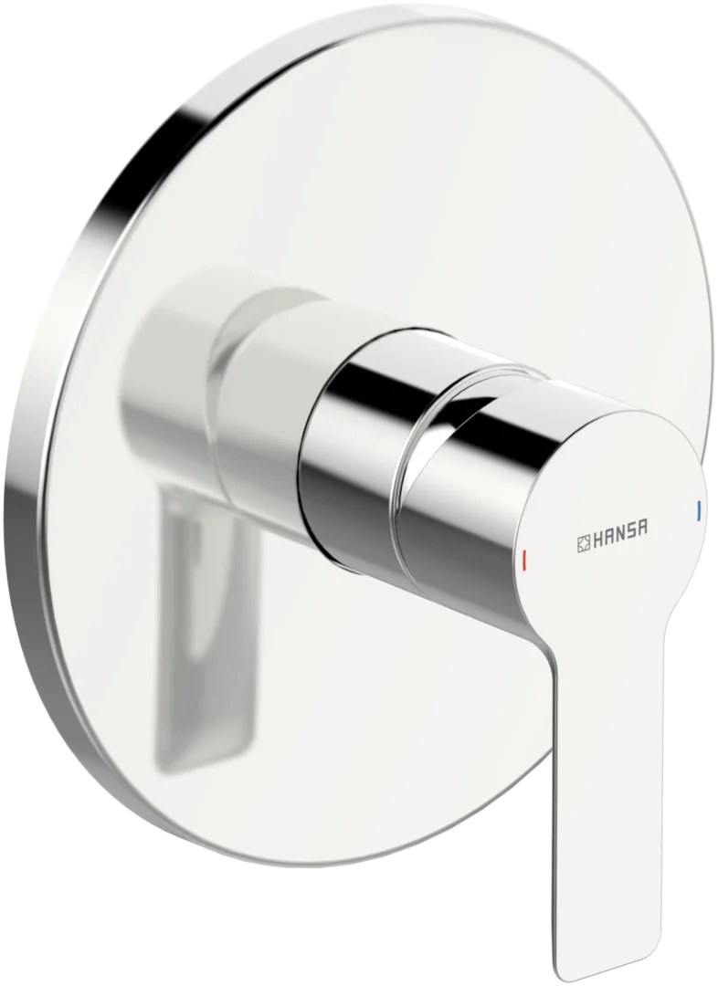 HansaLIGNA Duscharmatur Einhebelmischer Fertigmontageset für Brausebatterie 8387 Rosette rund Chrom