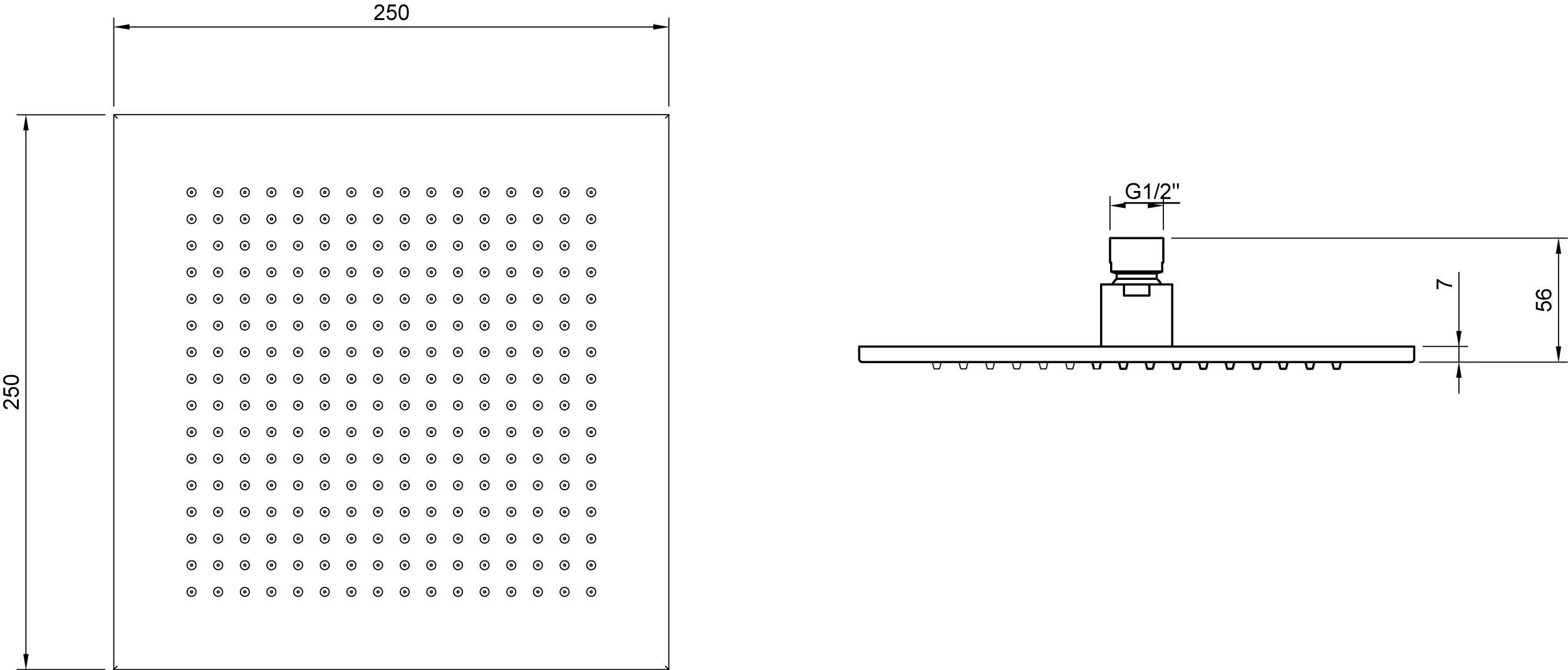 Duschkopf TVC00000200061, quadratisch 25 cm in Brushed Nickel Matt Duschkopf TVC00000200061, quadratisch 25 cm in Brushed Nickel Matt