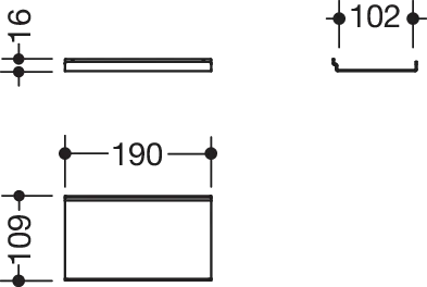 HEWI Ablage pulverbeschichtet in 19 × 1,6 × 10,2 cm HEWI Ablage pulverbeschichtet in 19 × 1,6 × 10,2 cm
