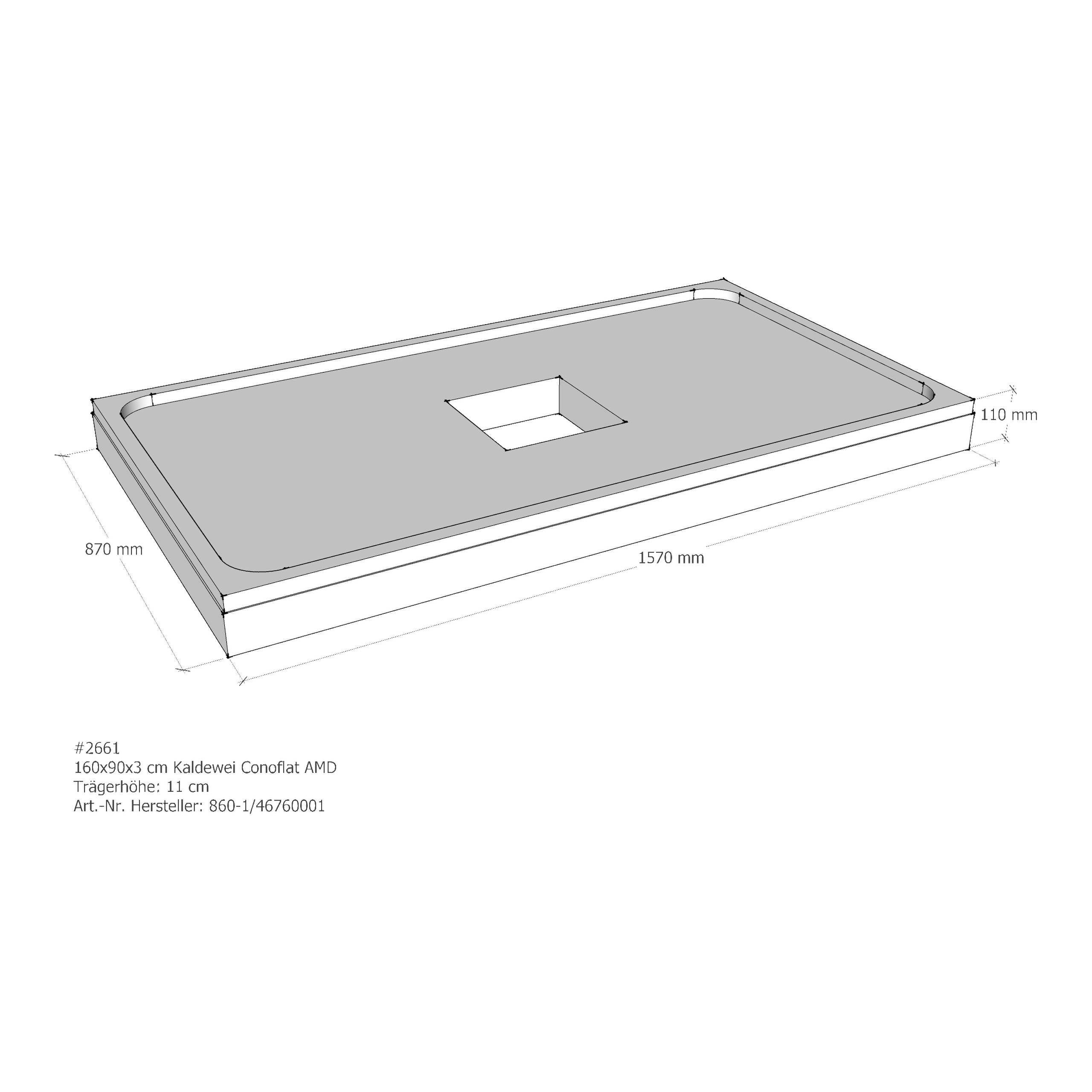 Duschwannenträger für Kaldewei Conoflat 160 × 90 × 2,3 cm Breite: 90 cm / Länge: 160 cm Duschwannenträger für Kaldewei Conoflat 160 × 90 × 2,3 cm Breite: 90 cm / Länge: 160 cm