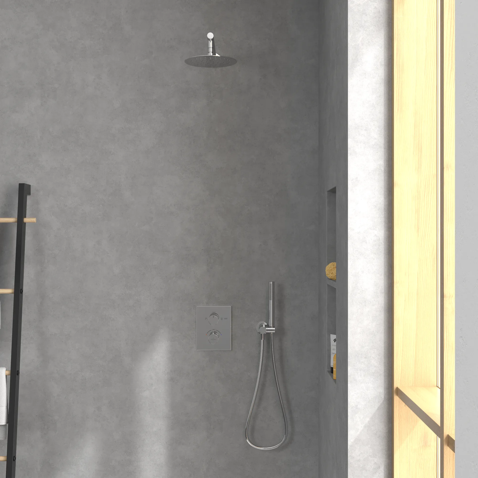 Duschkopf TVC00040120061, rund ⌀ 20 × 5,55 cm in Chrom Duschkopf TVC00040120061, rund ⌀ 20 × 5,55 cm in Chrom