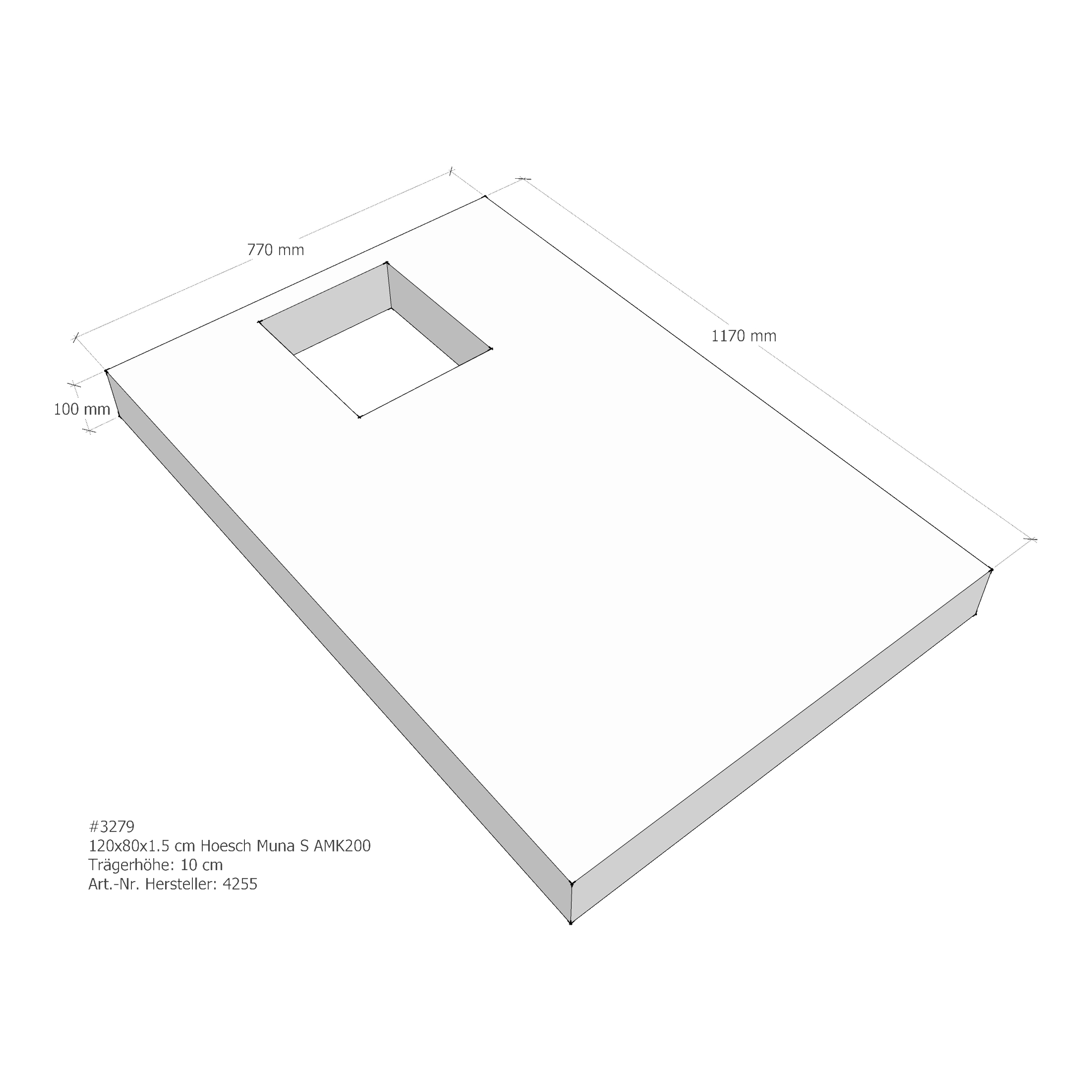 Duschwannenträger für Hoesch Muna S 120 × 80 × 1,5 cm Breite: 80 cm / Länge: 120 cm Duschwannenträger für Hoesch Muna S 120 × 80 × 1,5 cm Breite: 80 cm / Länge: 120 cm