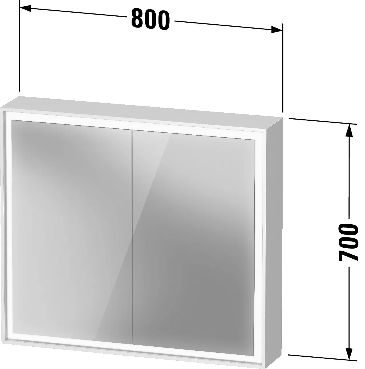 Duravit Spiegelschrank Version: Sensor „L-Cube“ 80 × 70 × 15,5 cm