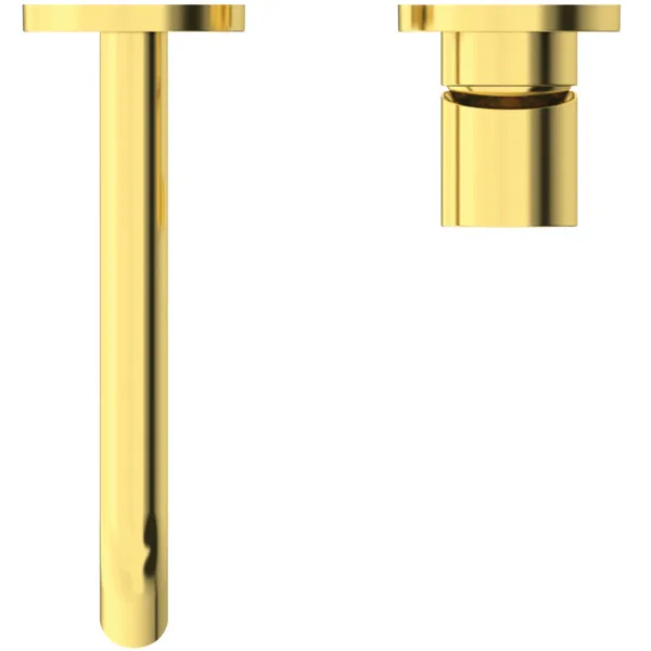 Ideal Standard Joy Arm Wand-Waschtischarmatur A7378A2, runde Rosette, 180mm Ausladung, Brushed Gold