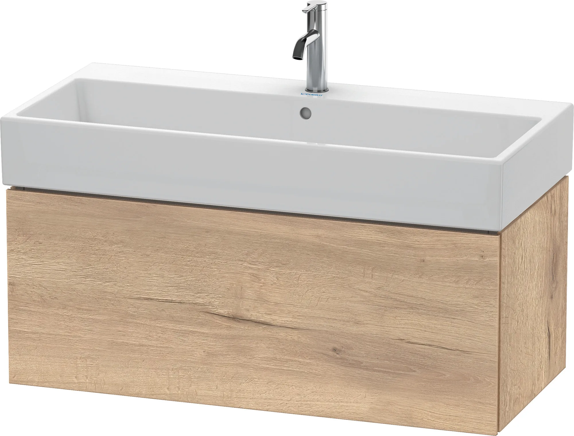 Duravit Waschtischunterschrank wandhängend „L-Cube“ 98,4 × 39,4 × 45,9 cm Eiche Marmoriert