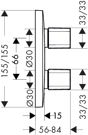Fertigset iControl PuraVida Absperr- und Umstellventil chrom
