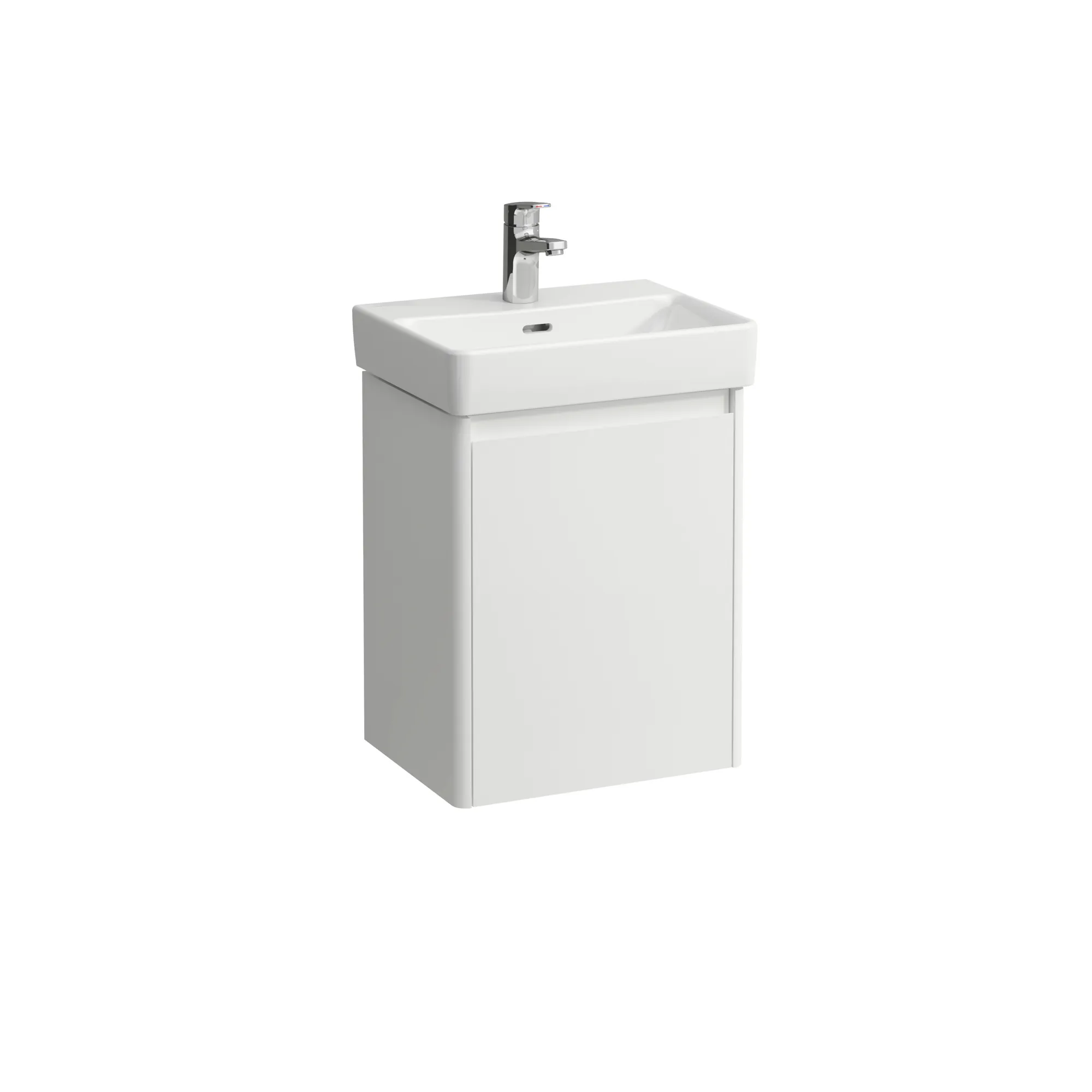 Waschtischunterbau BASE 2.0 für PRO S 320x422x515 1 Tür mit Griffmulde, Scharnier links für Waschtisch H815961 weiß matt