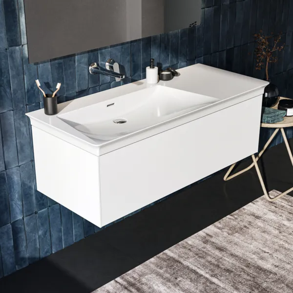 Ideal Standard Waschtischunterschrank „Conca“ 120 × 37 × 50,5 cm Weiß matt lackiert Ideal Standard Waschtischunterschrank „Conca“ 120 × 37 × 50,5 cm Weiß matt lackiert