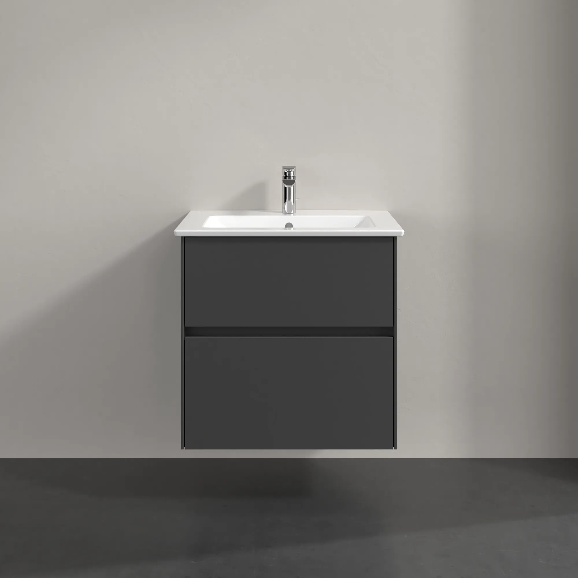 Villeroy & Boch Waschtischunterschrank „Collaro“ 611 × 610 × 480 mm Graphite, ohne Beleuchtung, für Becken mittig