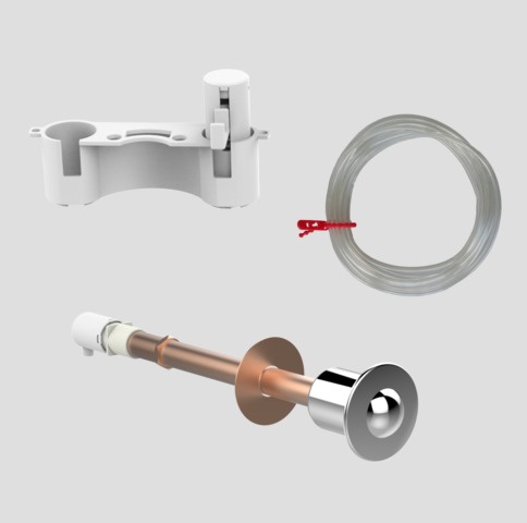 WC-Betätigung 1V pneumatisch für Anstalten, chrom