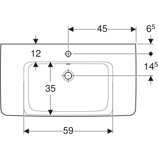 Wandwaschtisch mit Ablagefläche „Renova Plan“, rechteckig 90 × 48 cm in weiß alpin Wandwaschtisch mit Ablagefläche „Renova Plan“, rechteckig 90 × 48 cm in weiß alpin