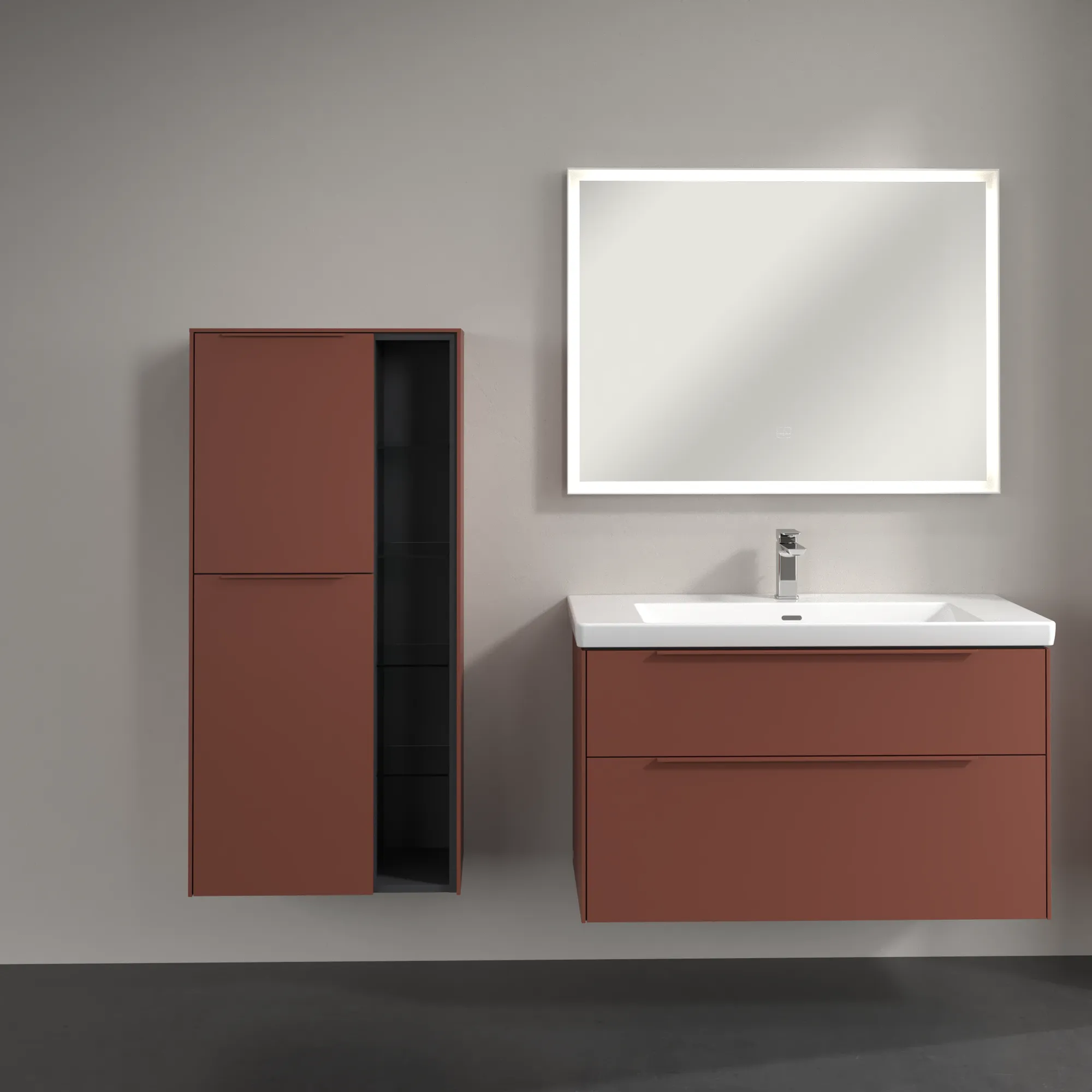 Villeroy & Boch Subway 3.0 Mittelschrank C59802, 574 x 1200 x 362 mm, Anschlag links, Wine Red