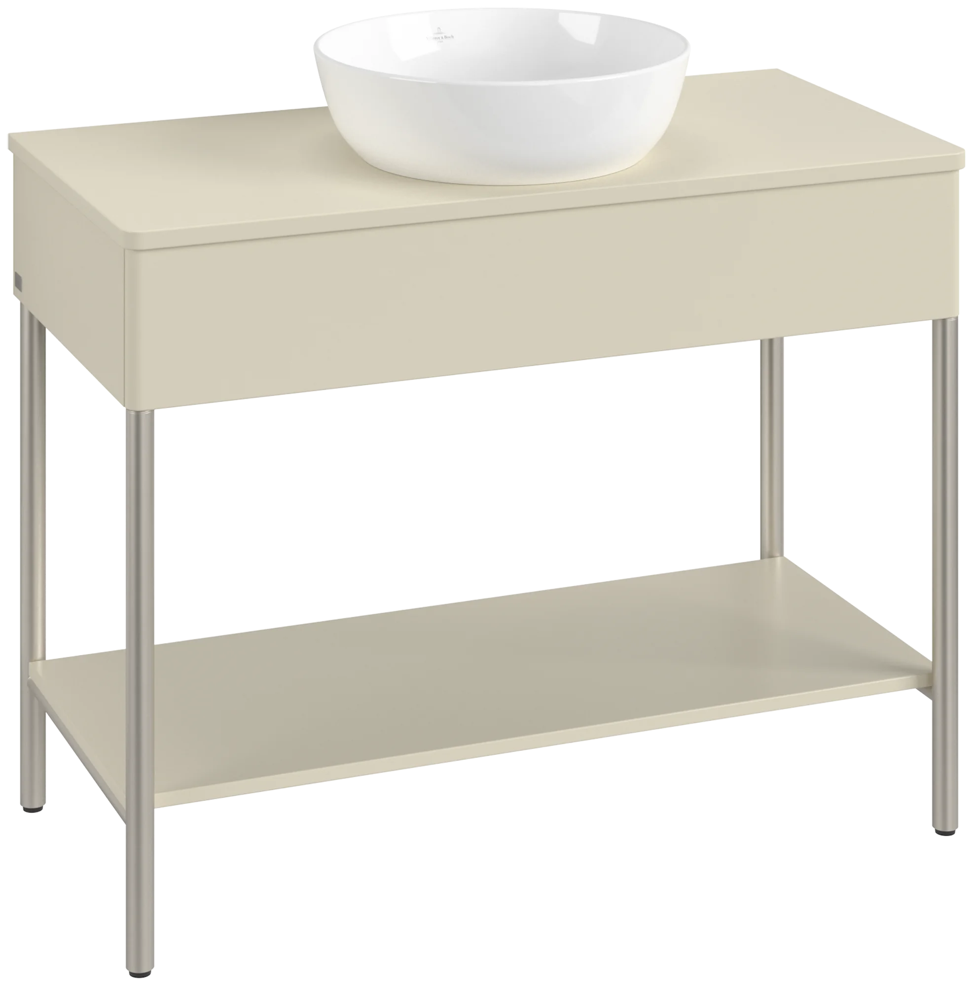 Villeroy & Boch Waschbeckenunterschrank Artis K64010, Silk Grey Matt Lacquer, 1000x782x500mm, mit Metallgestell, Push-to-open Funktion, 1 Auszug