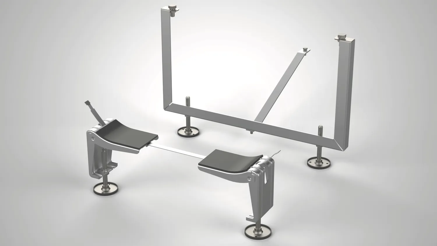 Bette Badewannenfüße B23 - Metall, 100x560x270 mm, Universalfußbrücke mit Höhenverstellung für sichere Montage