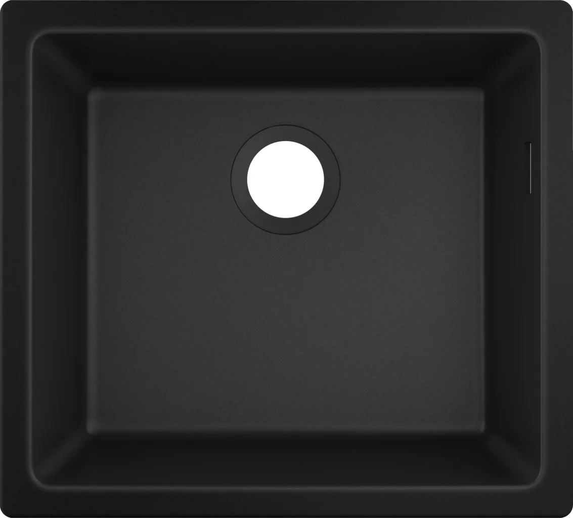 Hansgrohe S51 Unterbauspüle 450 mm, Graphitschwarz, SilicaTec, 1 Hauptbecken, seitlicher Überlauf rechts Hansgrohe S51 Unterbauspüle 450 mm, Graphitschwarz, SilicaTec, 1 Hauptbecken, seitlicher Überlauf rechts