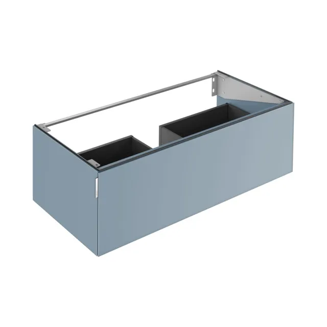 KEUCO Waschtischunterschrank mit Auszug „Edition 11 Art“ Blue Satin (Glas, satiniert), Blue Satin (Glas, satiniert), mit Beleuchtung 1200 × 350 × 490 mm