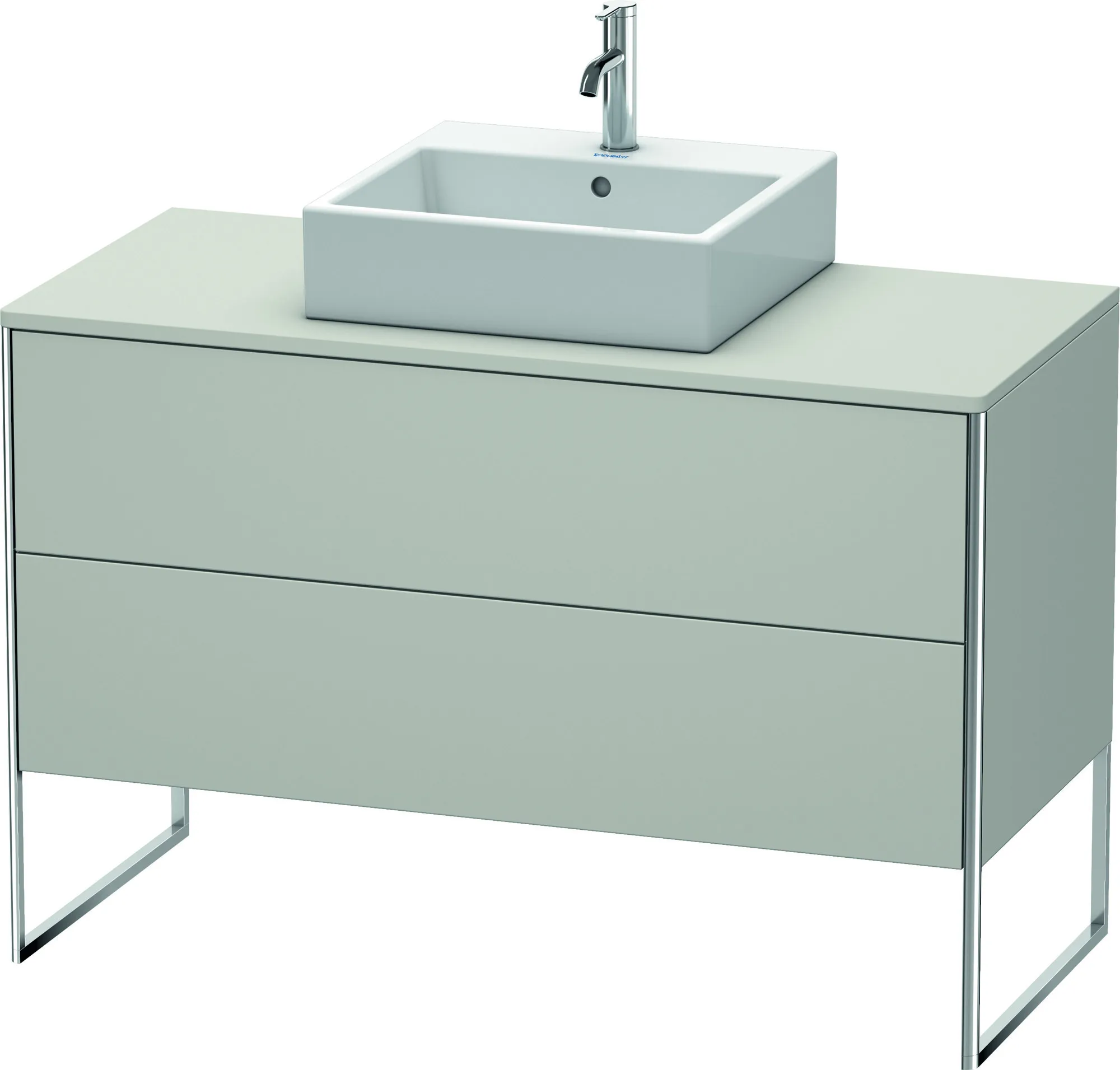 Duravit Waschtischunterschrank bodenstehend „XSquare“ 120 × 77,8 × 54,8 cm Betongrau Matt