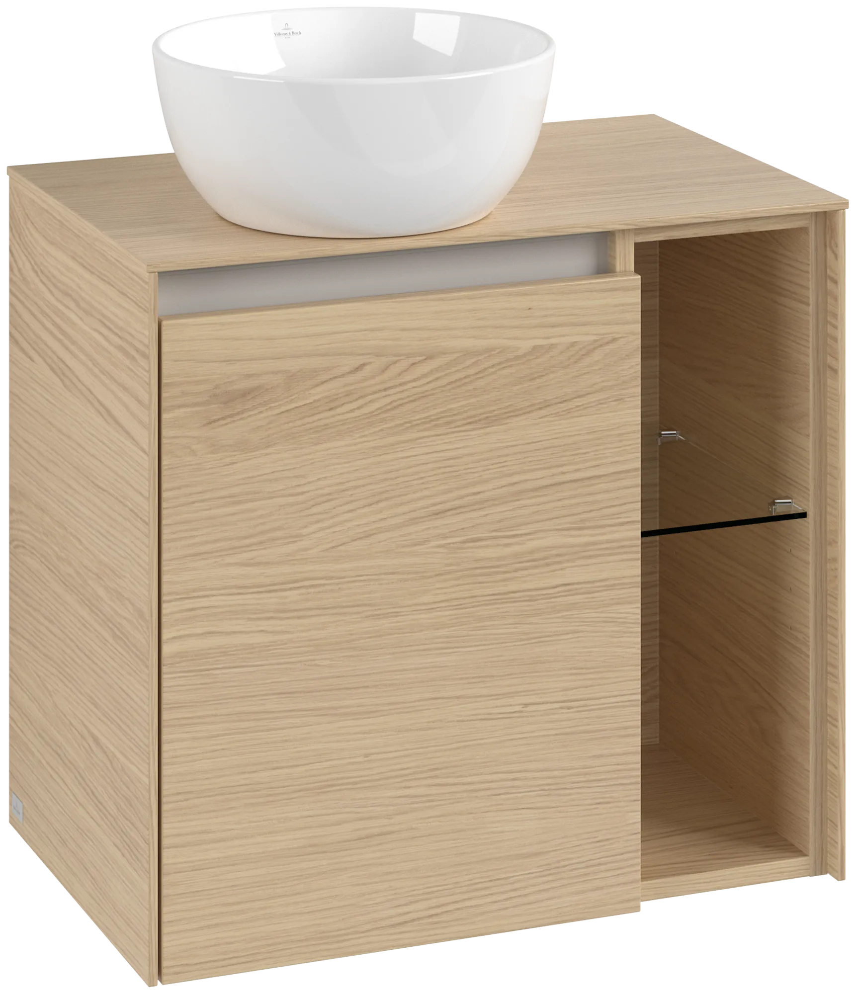 Villeroy & Boch Waschtischunterschrank „Collaro“ 600 × 548 × 380 mm Nordic Oak, für Becken links, Anschlag links, ohne Beleuchtung Villeroy & Boch Waschtischunterschrank „Collaro“ 600 × 548 × 380 mm Nordic Oak, für Becken links, Anschlag links, ohne Beleuchtung