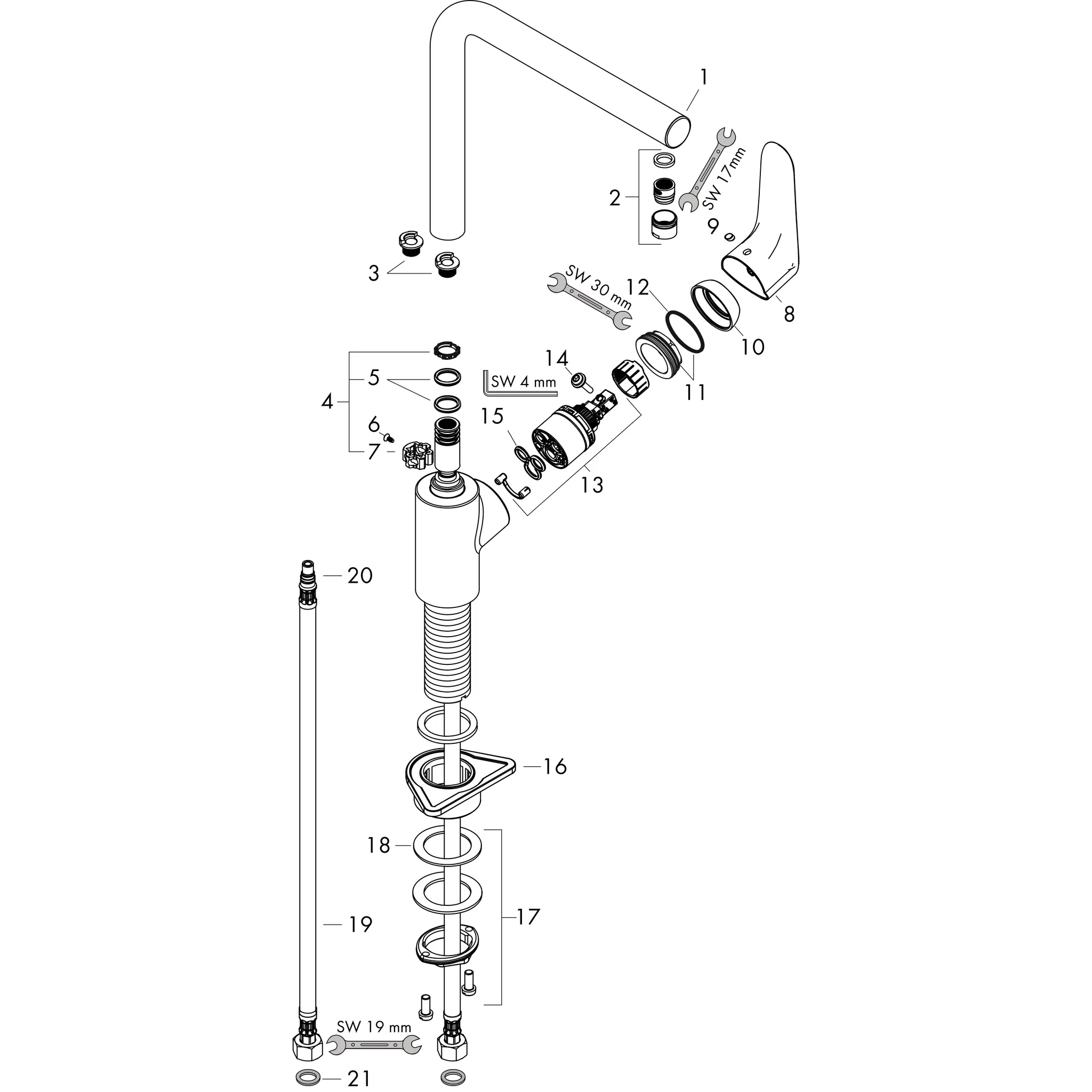Focus M41 Einhebel-Küchenmischer 280, Eco, 1jet Chrom