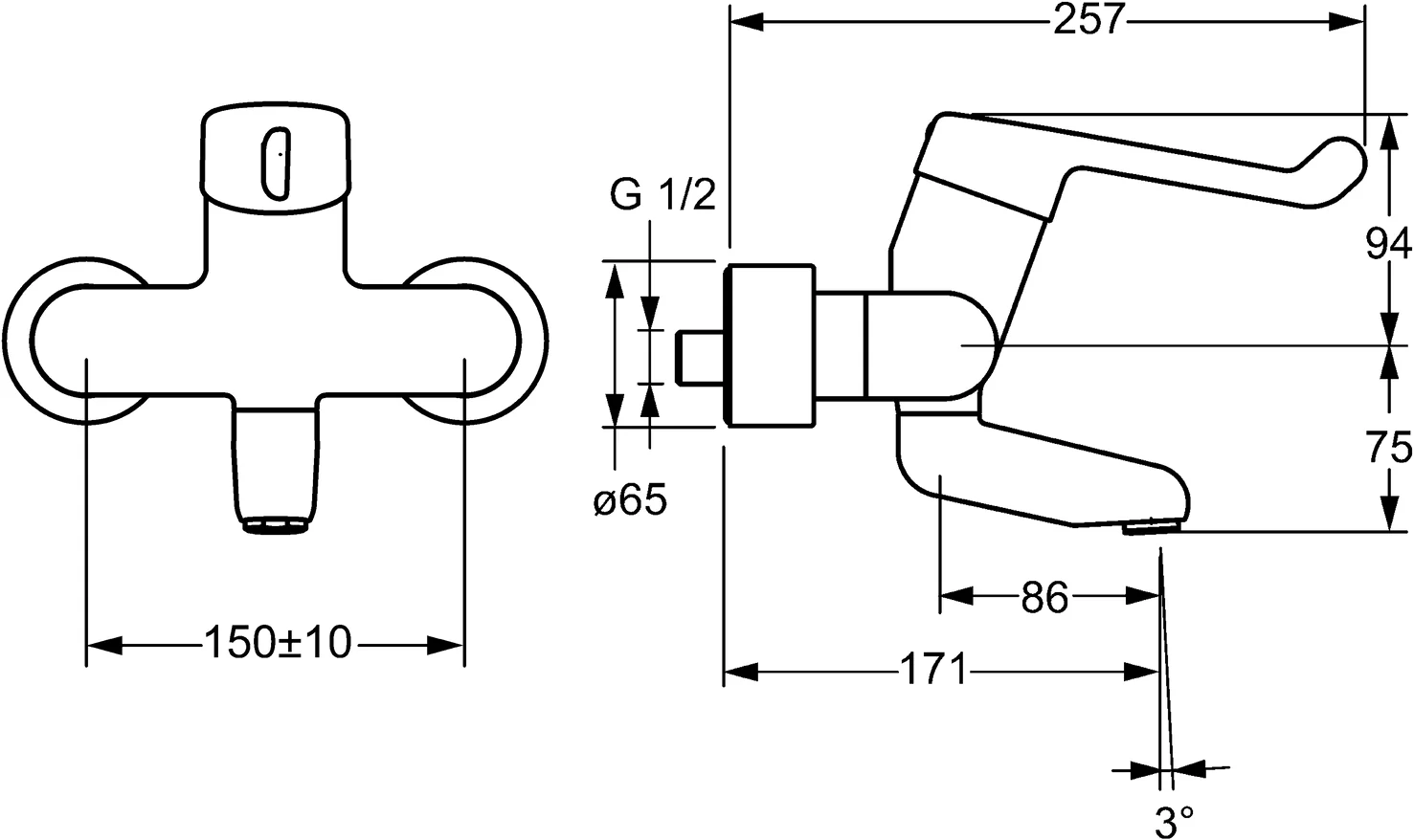 HansaMEDIPRO Einhebelmischer Waschtischbatterie Chrom 171 mm DN15 HansaMEDIPRO Einhebelmischer Waschtischbatterie Chrom 171 mm DN15