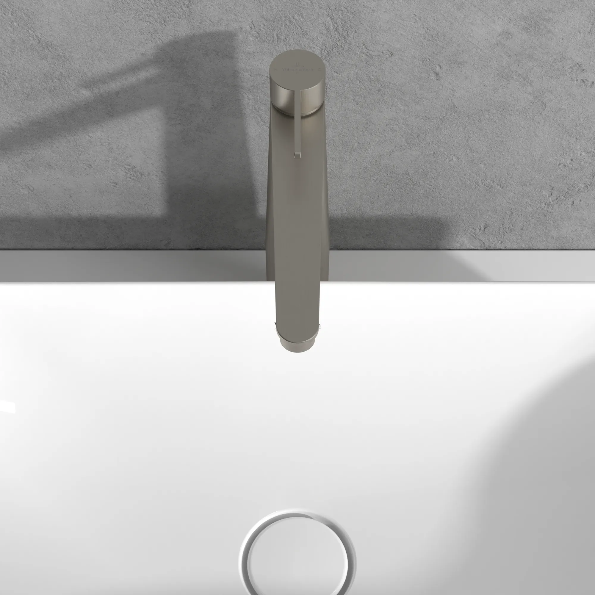 Einhand-Waschtischarmatur „Conum“ 21,5 cm Ausladung 179 mm in Brushed Nickel Matt Einhand-Waschtischarmatur „Conum“ 21,5 cm Ausladung 179 mm in Brushed Nickel Matt