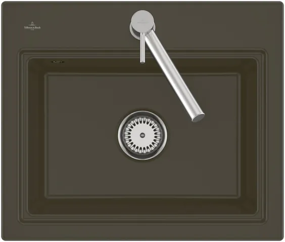 Villeroy & Boch flächenbündiges Küchenspülbecken „Subway Style“ 50 S flat 500 × 510 × 220 mm, für Becken rechts in Graphite Villeroy & Boch flächenbündiges Küchenspülbecken „Subway Style“ 50 S flat 500 × 510 × 220 mm, für Becken rechts in Graphite