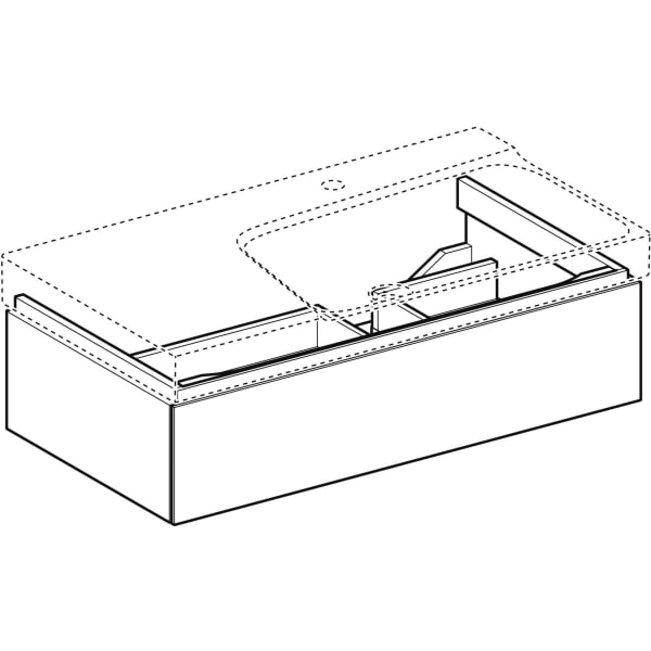 Geberit Waschtischunterschrank „Xeno2“ sculturagrau / Melamin Holzstruktur