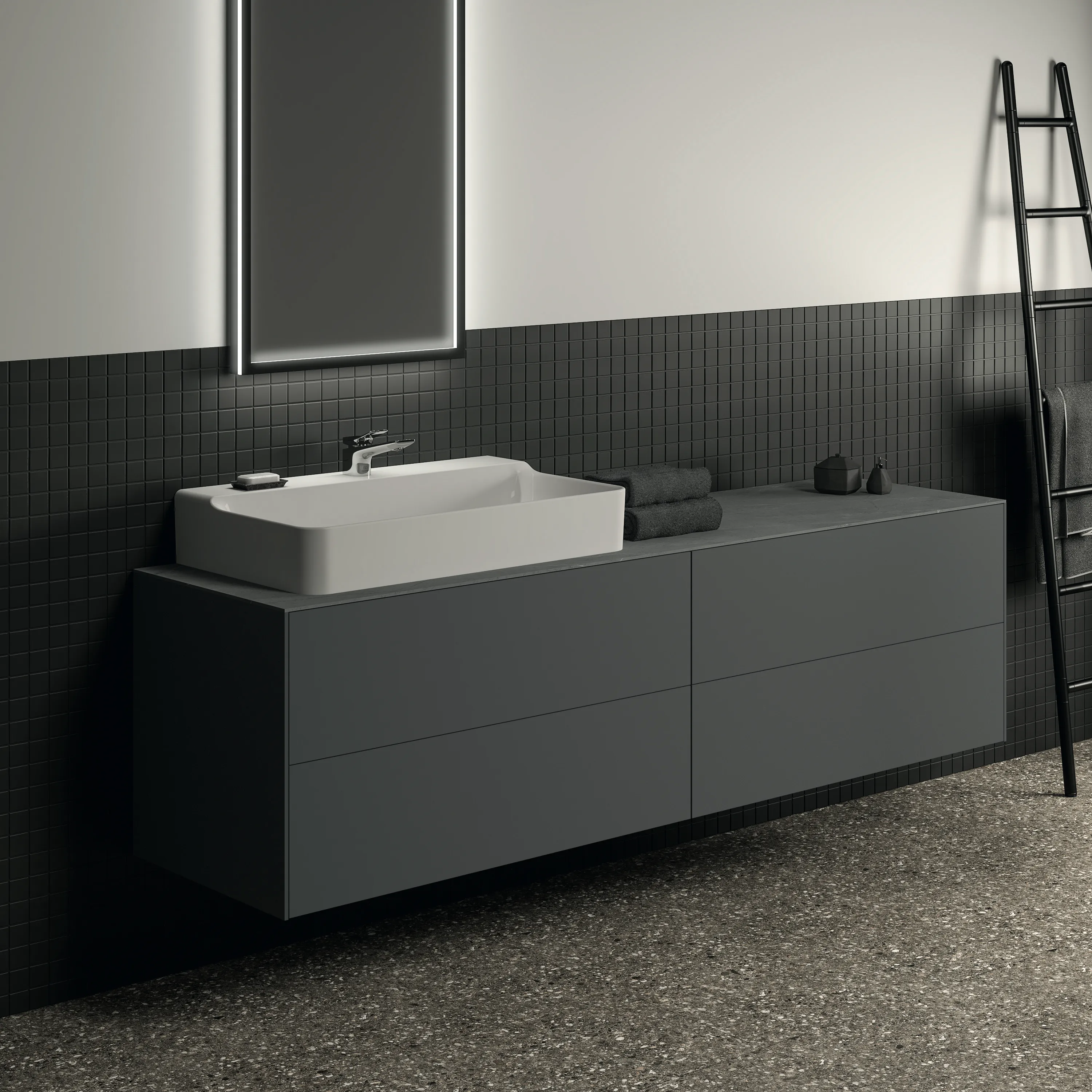 Ideal Standard Waschtischunterschrank Conca, 4 Auszüge, anthrazit Ideal Standard Waschtischunterschrank Conca, 4 Auszüge, anthrazit