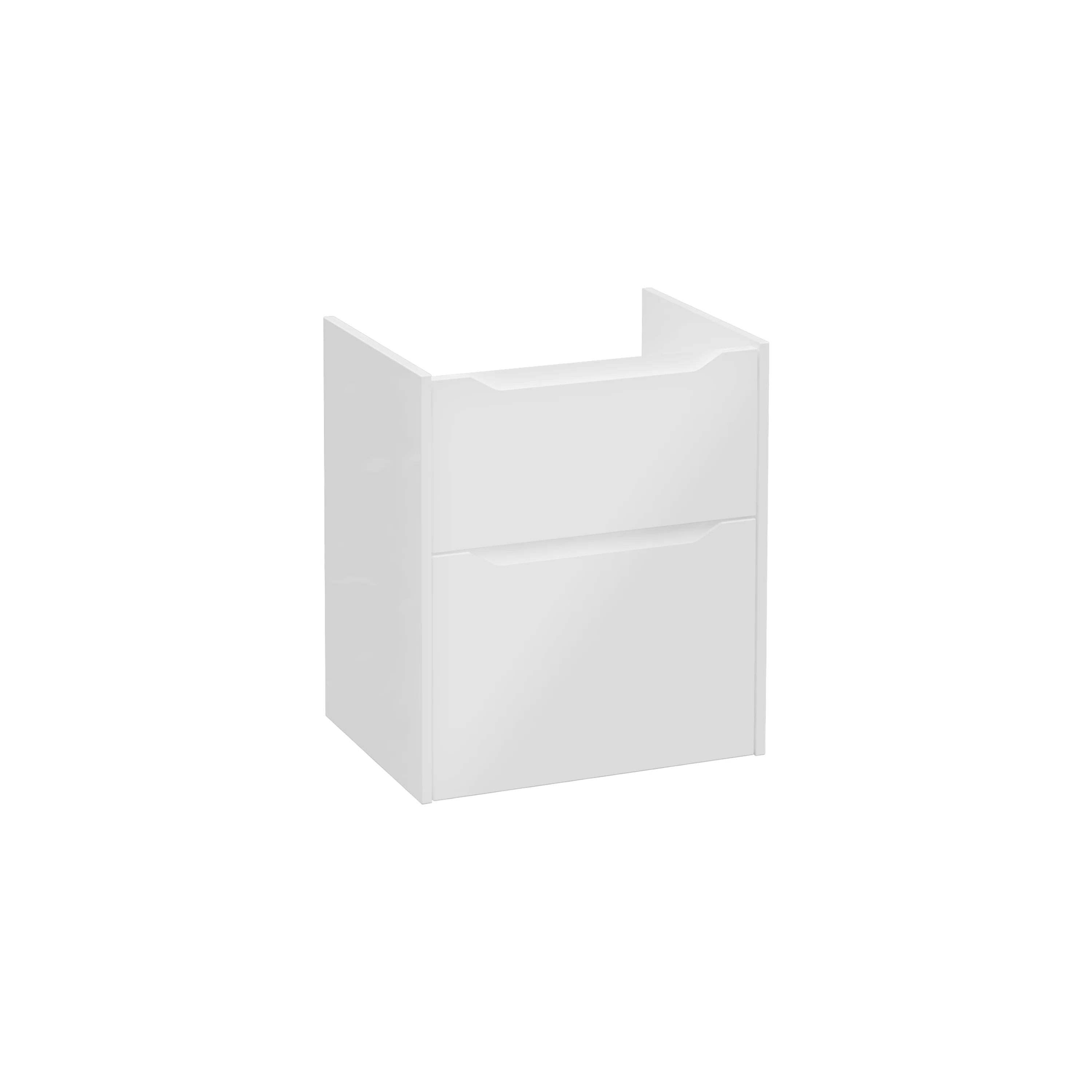 New Integra Square Waschtischunterschrank mit 2 Vollauszügen 56 x 45 x 65 cm (BxTxH) Weiß Hochglanz New Integra Square Waschtischunterschrank mit 2 Vollauszügen 56 x 45 x 65 cm (BxTxH) Weiß Hochglanz
