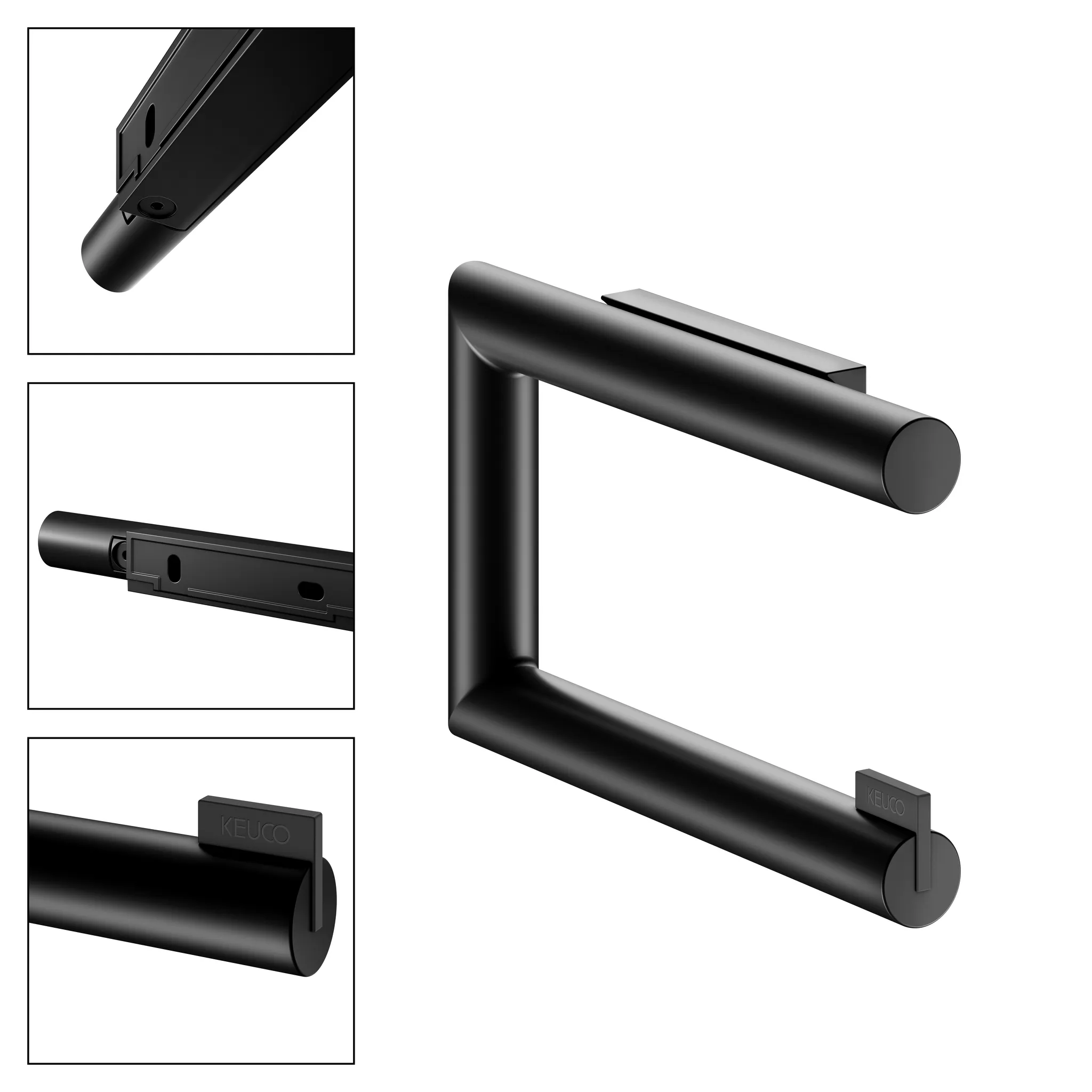 REVA 12862370000 Toilettenpapierhalter offene Form schwarz REVA 12862370000 Toilettenpapierhalter offene Form schwarz