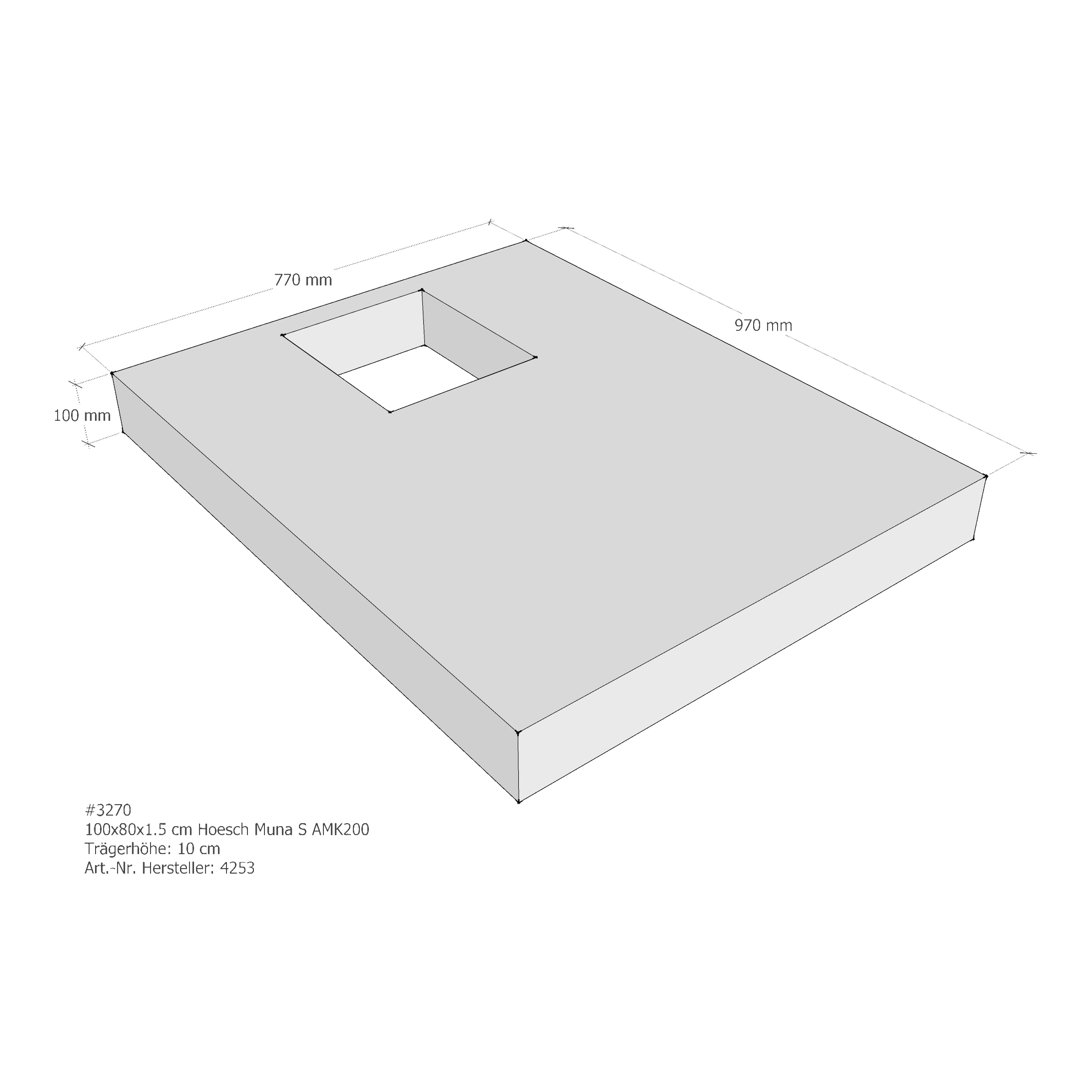 Duschwannenträger für Hoesch Muna S 100 × 80 × 1,5 cm Breite: 80 cm / Länge: 100 cm Duschwannenträger für Hoesch Muna S 100 × 80 × 1,5 cm Breite: 80 cm / Länge: 100 cm