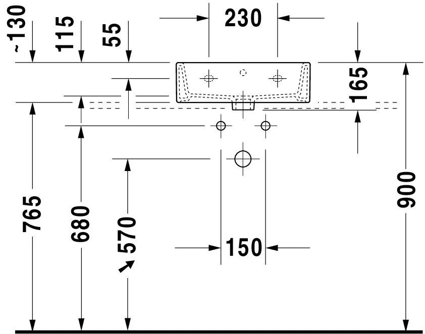 Wandwaschtisch „Vero Air“, mit Überlauf, Hahnlochposition mittig Wandwaschtisch „Vero Air“, mit Überlauf, Hahnlochposition mittig