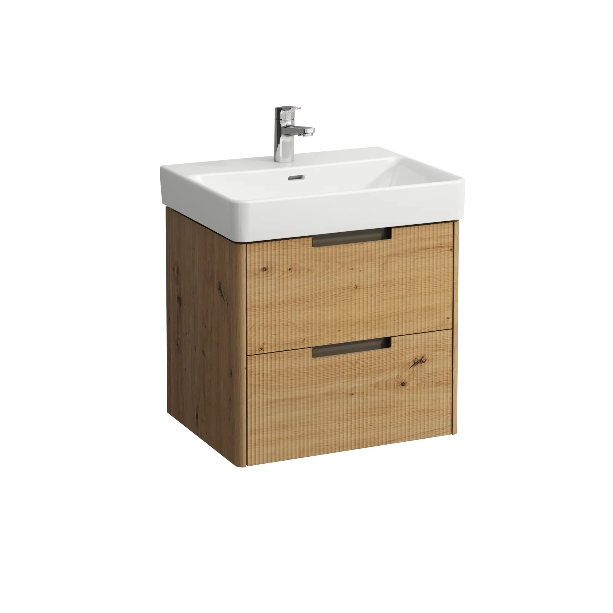 Waschtischunterbau JUNA für PRO S 446x572x515 2 Schubladen mit Griffmulde für Waschtisch H810963 weiß matt