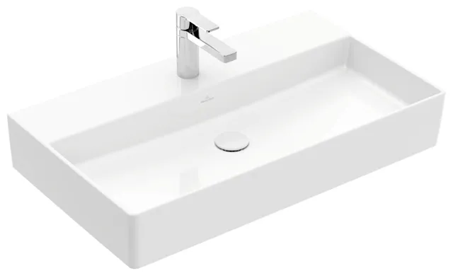 Villeroy & Boch Wandwaschtisch aus TitanCeram geschliffen „Memento 2.0“ 800 × 470 × 140 mm, mit Hahnlochbohrung, Hahnlochposition mittig in Weiß Alpin Villeroy & Boch Wandwaschtisch aus TitanCeram geschliffen „Memento 2.0“ 800 × 470 × 140 mm, mit Hahnlochbohrung, Hahnlochposition mittig in Weiß Alpin