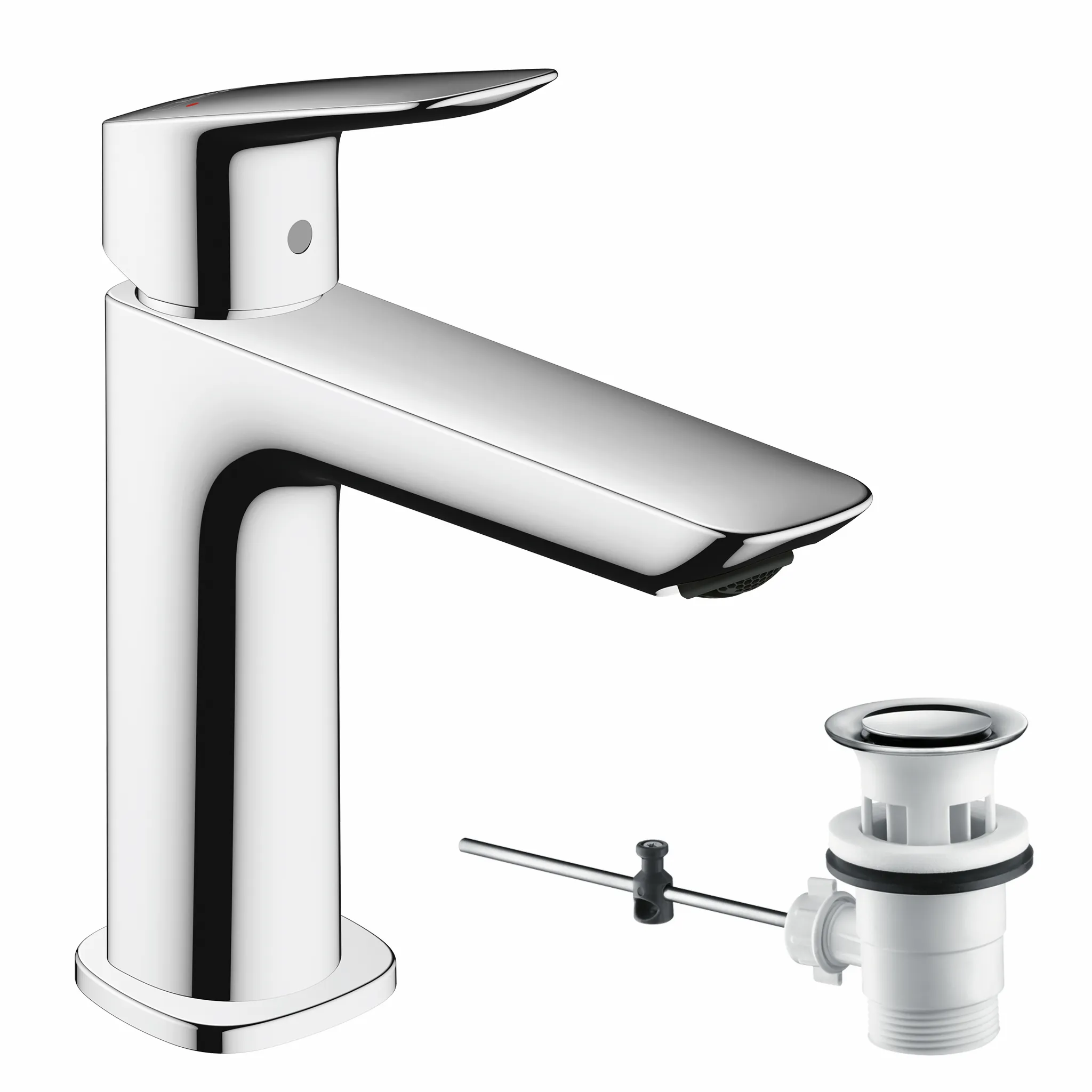 Hansgrohe Logis Einhebel-Waschtischmischer 110 Fine mit Zugstangen-Ablaufgarnitur, Chrom