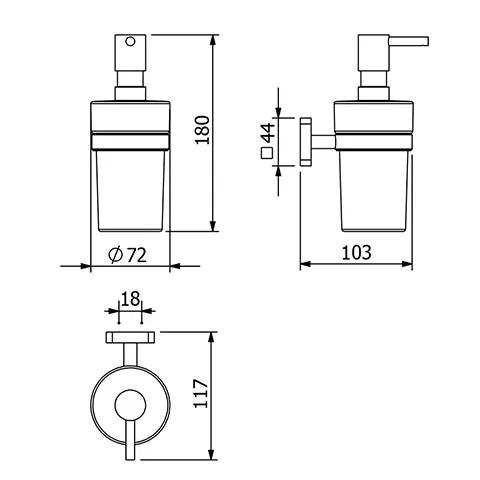 Kludi VELA S Glas-Seifenspender Brushed Gold