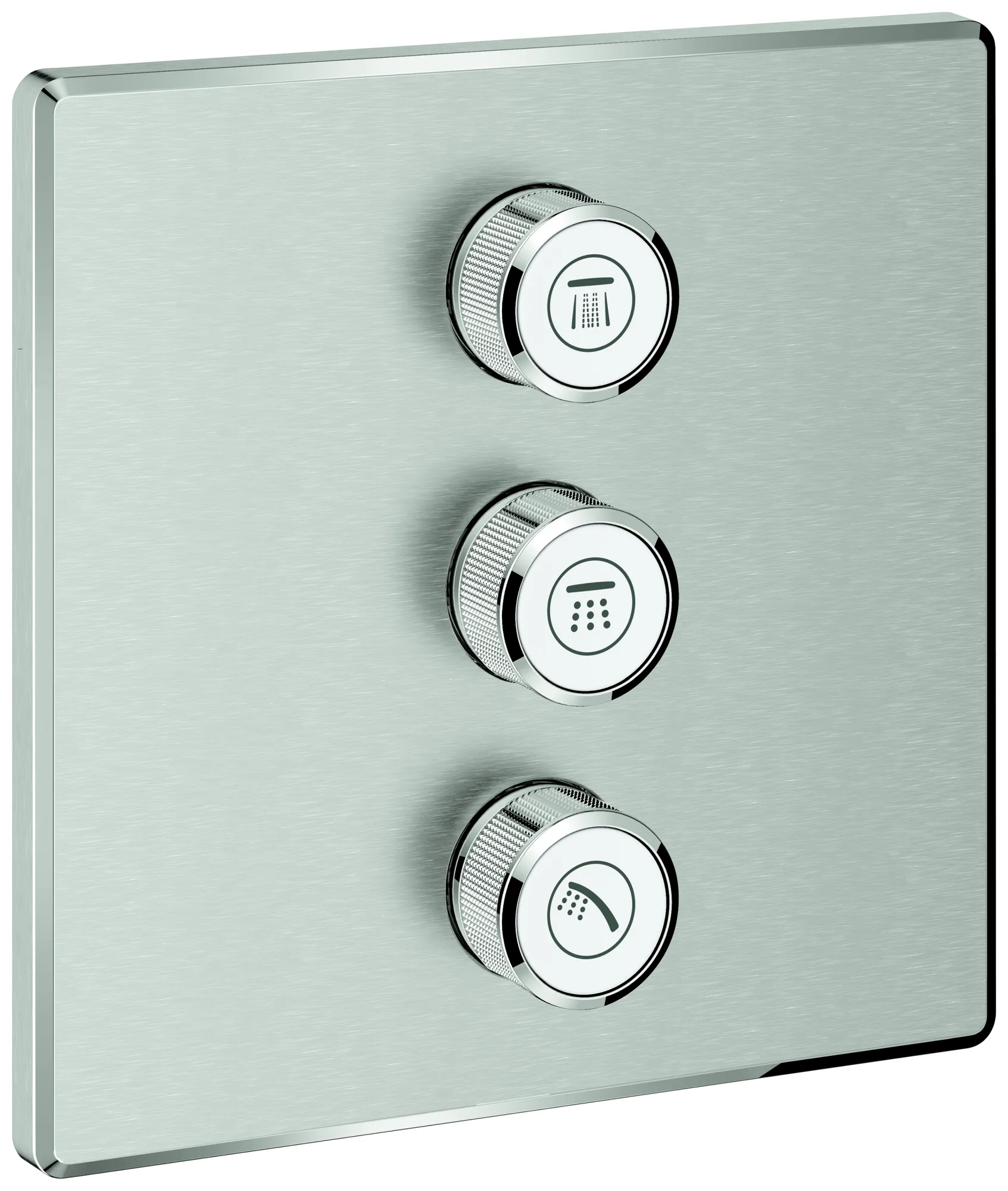 3-fach Unterputzventil Grohtherm SmartControl 29127, Fertigmontageset für Rapido SmartBox, Wandrosette eckig, chrom 3-fach Unterputzventil Grohtherm SmartControl 29127, Fertigmontageset für Rapido SmartBox, Wandrosette eckig, chrom